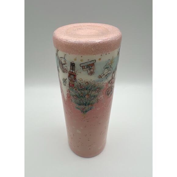 Pink Ballerina Nutcracker Ballet Christmas Themed Glitter 20oz Tumbler with Lid - Picture 10 of 13